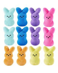 12pcs Assorted Color Easter Bunny Plush Toys