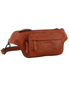 Pierre Cardin Mens Leather Bum Bag Waist Pack - Cognac (Travel Money Phone Pouch)