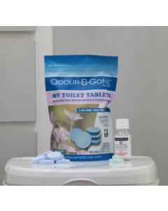 Odour-B-Gone 50x8g RV Toilet Tablets With 10x2g Mini Oxygen Tablets