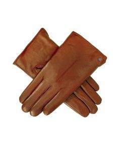 Dents Women’s Touchscreen Single-Point Faux Fur-Lined Leather Gloves - Cognac