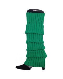 24x Green Ribbed Leg Warmers Bulk Pack - Womens Dance Costume/80s Party