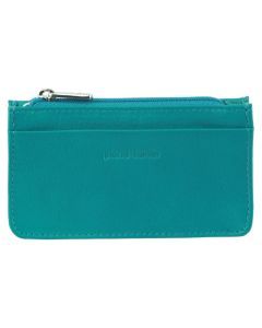 Pierre Cardin Womens Soft Italian Leather Coin Purse Holder Wallet - Turquoise