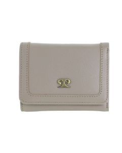 Pierre Cardin Ladies Leather Snap Button Tri-Fold Wallet - Taupe