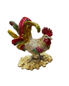 Rooster Trinket Jewellery Box - Chicken Figurine Home Decor Ornament