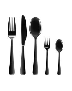 Stainless-Steel Cutlery Set Travel Knife Fork Spoon Black Child Tableware 30Pcs