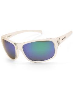 Dirty Dog Shock Satin Clear Crystal/Green Polarised Unisex Sports Sunglasses