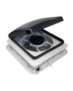 12V Shower Roof Vent with LED Lights and Tinted Lid suits Roof Thickness 50-80mm