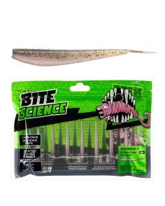 15 Pack of 3 Inch Bite Science Mad Minnow Soft Plastic Lures - UV Purple Pearl