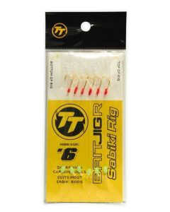 TT Fishing Bait Jig R 6 Hook Sabiki Rig Tinsel Jig