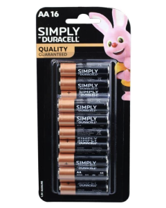 Duracell AA Simply Batteries 1.5 Volts Alkaline Battery - 1 Pack of 16