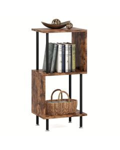 Wooden 3-Layer Tiered Book Shelf - Brown