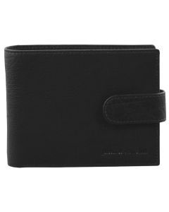 Pierre Cardin Mens Leather Flap RFID Wallet - Black (Credit Card Slots)