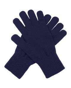 Dents Mens Full Finger Stretch Knit Gloves - Navy (Warm Winter)