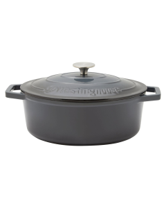 Westinghouse 5L/30cm Cast Iron Oval Casserole Pot - Ombre Grey (WHCIPO3002G)
