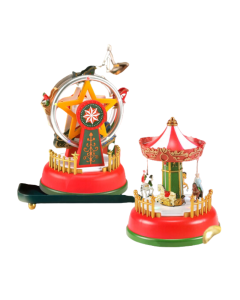 Illuminated Christmas Village Decoration Carnival Scene