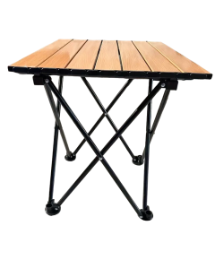Portable Folding Outdoor Picnic Table - Aluminum Alloy, Wood Color