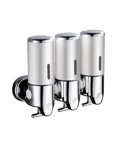 Traderight Group  3 Bottles Bathroom Shower Soap Dispenser Shampoo Gel Pump Wall 1500ml Silver