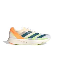 Adidas Mens Adizero Takumi Sen 8 Running Shoes - White/Teal/Orange (Athletic Sneakers)
