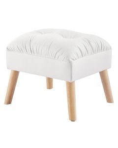 Levede Accent Ottoman Chair Footstool Leather Vanity Makeup Stool Lounge White