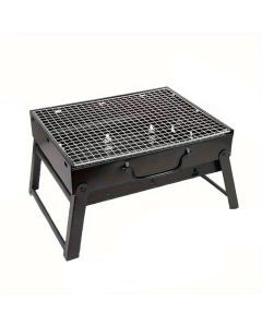 Portable Charcoal BBQ Grill Stainless Steel Mini Outdoor Cooking Kit (Black)