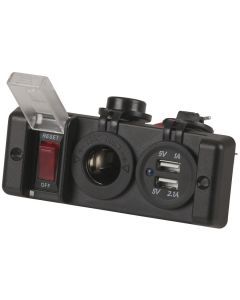 USB & 12V Cigarette Lighter Power Socket (Switched)