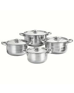 Premium 8-Piece Stainless Steel Pot Set - Heavy-Duty