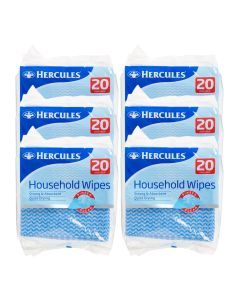 Hercules Domestic Wipes 20pk x6