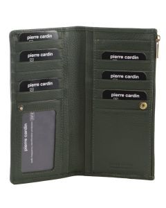 Pierre Cardin Womens Soft Italian Leather RFID Purse Wallet - Grape Green