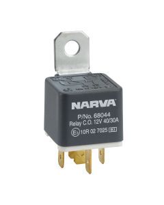 Narva 68044BL 12V 40A/30A Change-Over 5 Pin Relay With Resistor (Blister Pack Of 1)