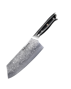 7.5-Inch Damascus Steel Cleaver Knife G10 Handle Black