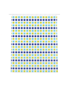 Shower Curtain in Blue and Green Polka Dot Print – 180 x 180cm Polyester