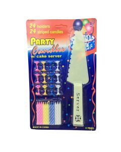Birthday Party Candles Set with Cake Server & Holders