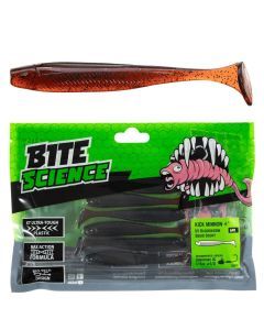6 Pack of 4 Inch Bite Science Kick Minnow Soft Plastic Lures - UV Bloodworm