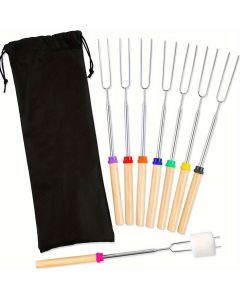 8pcs Extendable Stainless Steel Marshmallow Roasting Sticks