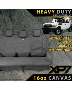 Razorback 4x4 XP7 Heavy Duty Canvas Rear Row Seat Covers suitable for a Toyota Landcruiser 79 Series Dual Cab (Available)