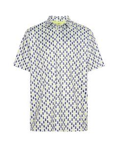 Sporte Leisure Mens Golf Pineapple Polo Shirt - White (Short Sleeve)