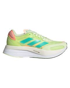 Adidas Womens Adizero Boston 10 Running Shoes - Lime/Mint/Orange (Athletic Sneakers)