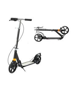 Monvelo Adult Commuter Foldable Scooter Push Kick 2 Big Wheel Disc Brake Black