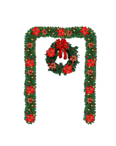 Enchanted Glow: Battery-Powered Artificial Christmas Garland Lights