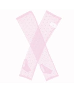 Dents Womens Long Tulle Flock Dot Fingerless Mittens Gloves - Pink