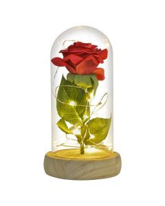 Valentine Gift Beauty and The Beast Preserved Roses In Glass Galaxy Rose Flower LED Light Artificial Flower Gift for Women Girls