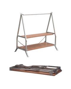 Portable Folding Outdoor Camping Storage Shelf 304 Stainless Steel Silver