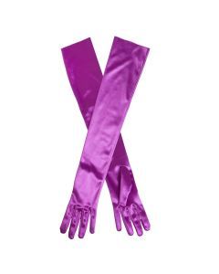 Dents Womens Long Opera Satin Gloves in Violet