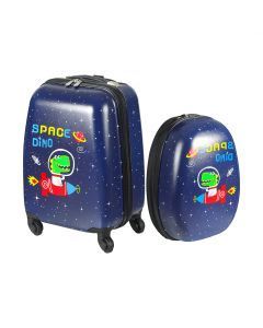 Bopeep 16''13'' 2Pcs Kids Luggage Set Travel Suitcase Child Space Dino Backpack