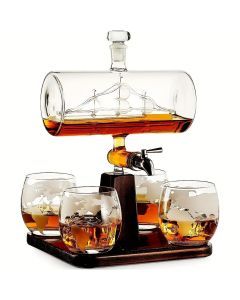 Skull Globe Wine Aerator Set with 4 Glasses