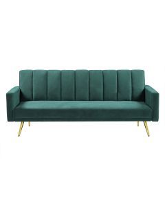 Levede Sofa Bed Convertible Velvet Lounge Recliner Couch Sleeper 3 Seater Green