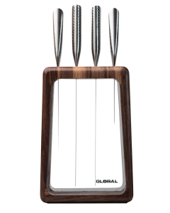 Global Hashira 5-Piece Knife Block Set (Walnut) - Japanese Knives
