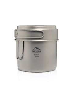1100ml Ultralight Titanium Camping Pot with Folding Handles Grey