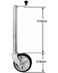 Manutec 8" Medium Duty Jockey Wheel - Extra Height Clamp On Style No Clamp