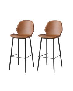 Levede Bar Stools x 2 Kitchen Stool Chairs Dining Barstools PU Leather Metal